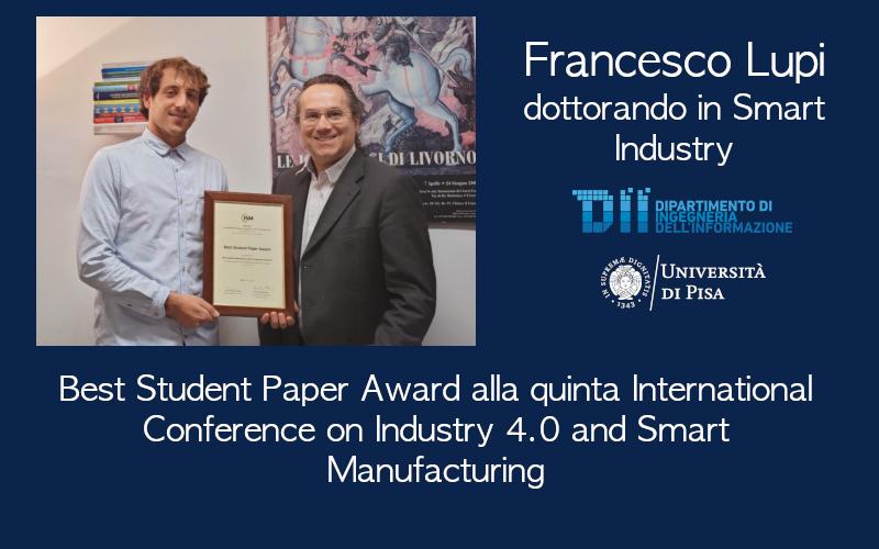 Best Student Paper Award - Francesco Lupi, ISM 2024